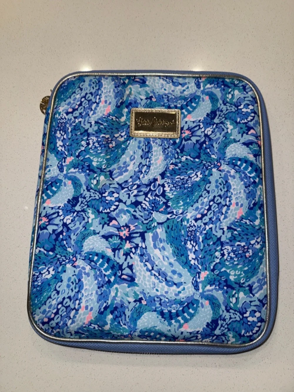 Lilly Pulitzer Blue Patterned Notebook Pad Folio